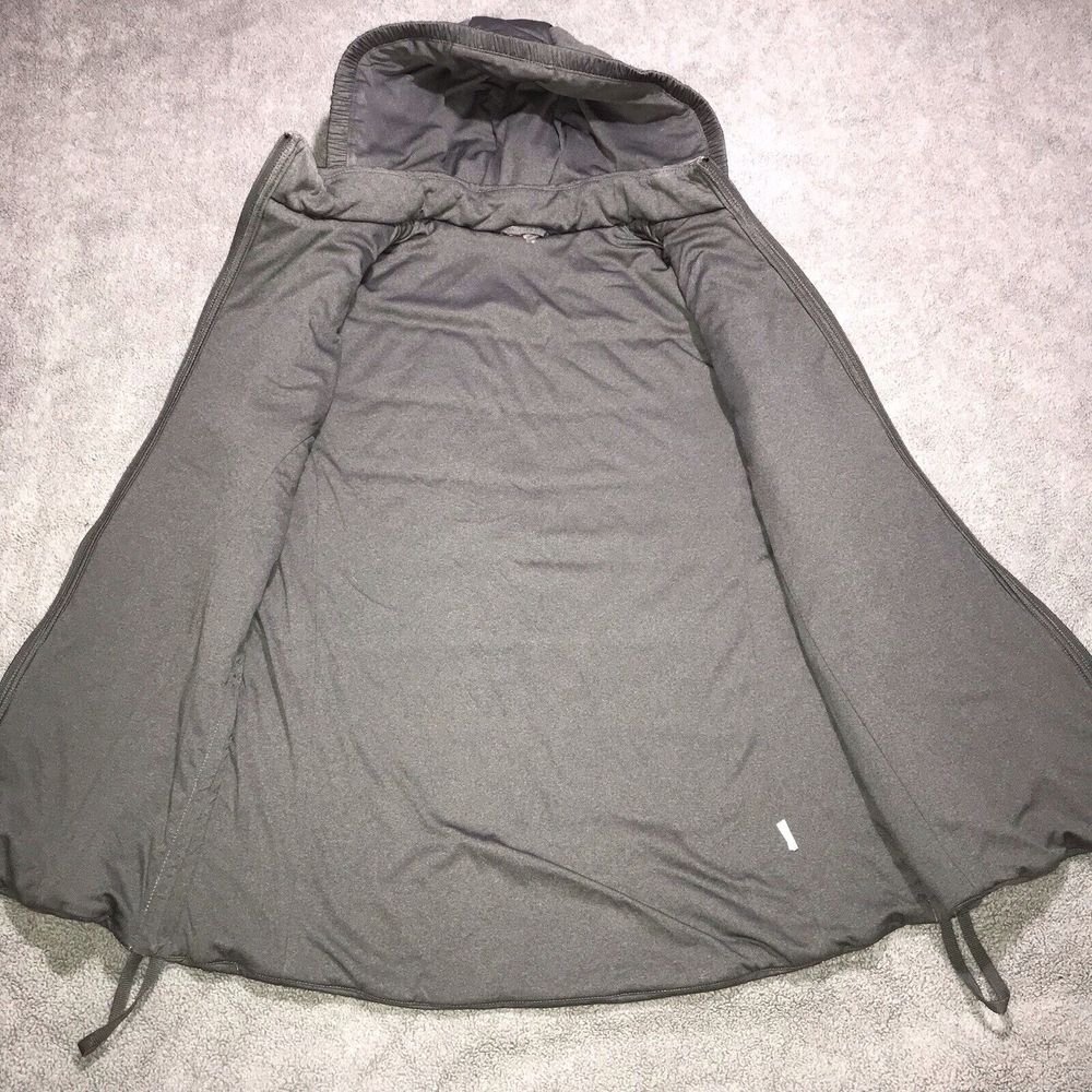 Calia by Carrie Underwood Womens‎ Large Gray Hooded Rutched Zip Puffer Vest - Picture 9 of 12